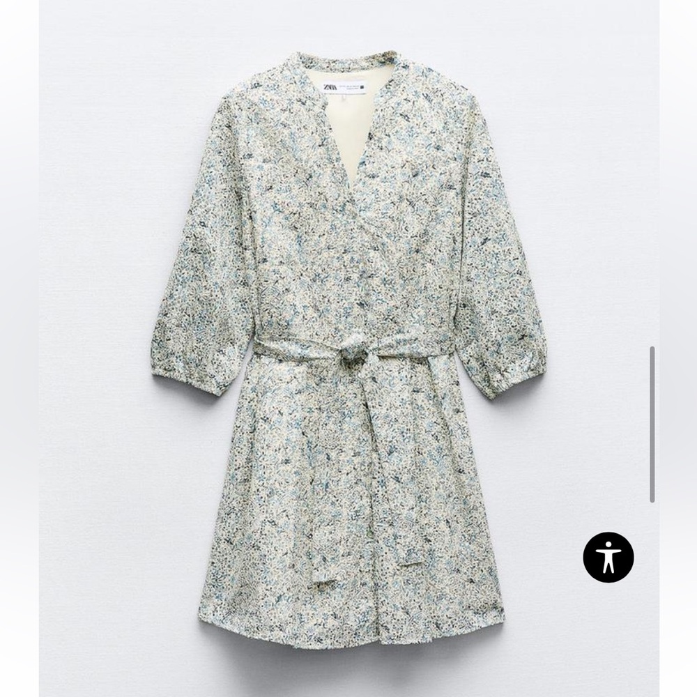 Zara | Eyelet Blue and White Rubberized Fabric - Sz. M